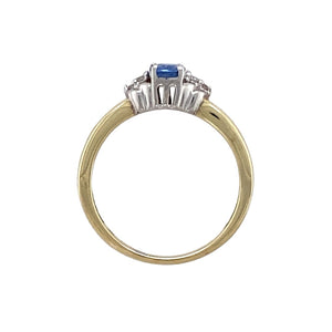 9ct Gold Diamond & Blue Stone Set Ring