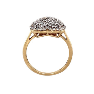 9ct Gold & Diamond Pave Set Heart Ring