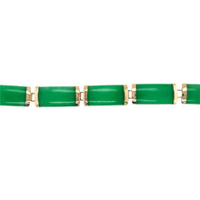 Load image into Gallery viewer, 14ct Gold &amp; Jade Bar Link 7.5&quot; Bracelet
