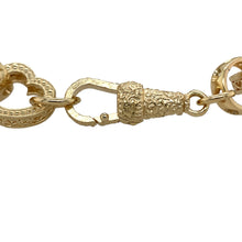 Load image into Gallery viewer, New 9ct Yellow Gold 8&quot; Fancy Heart Link Bracelet with the weight 27.10 grams. The link width is approximately 11mm
