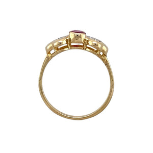 9ct Gold Diamond & Ruby Set Ring