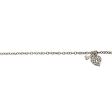 Load image into Gallery viewer, 9ct White Gold &amp; Cubic Zirconia Set Heart Padlock 7.5&quot; Bracelet
