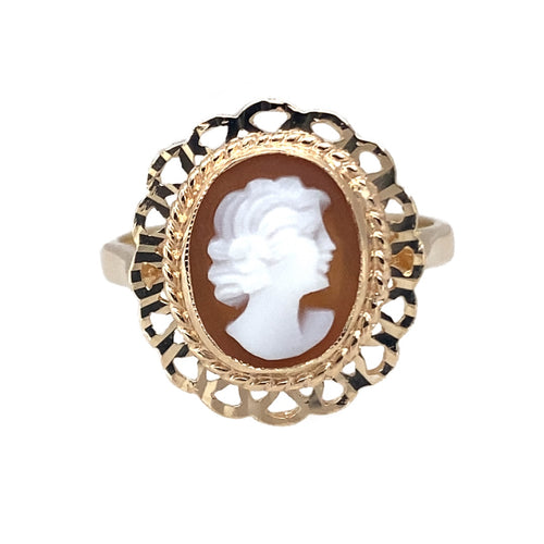 9ct Gold & Cameo Set Ring