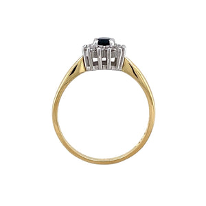 18ct Gold Diamond & Sapphire Set Cluster Ring