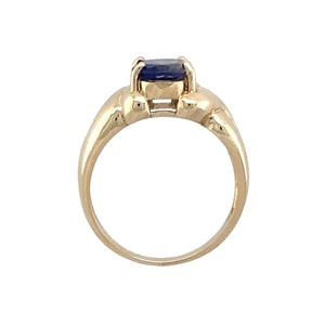 9ct Gold & Tanzanite Set Crossover Ring