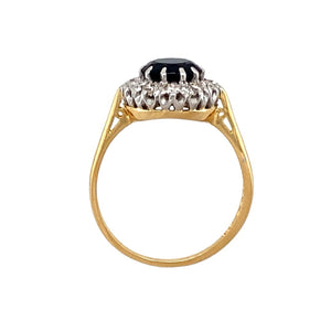 18ct Gold Diamond & Sapphire Set Cluster Ring