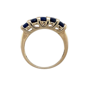 9ct Gold & Blue Stone Set Band Ring