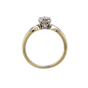 9ct Gold & Diamond Set Solitaire Ring