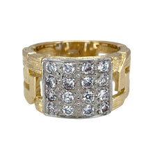 Load image into Gallery viewer, 9ct Gold &amp; Cubic Zirconia Set Curb Link Ring
