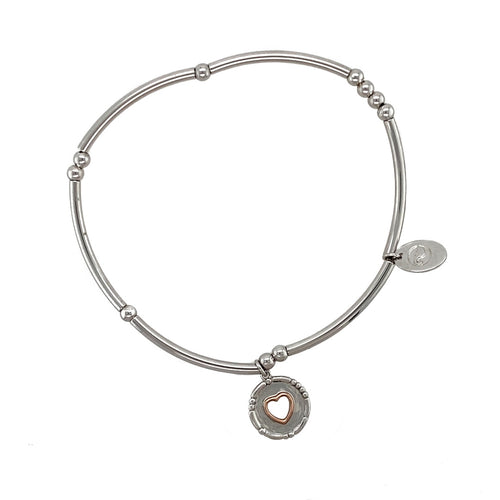 925 Silver Clogau Heart Stretchy Bangle