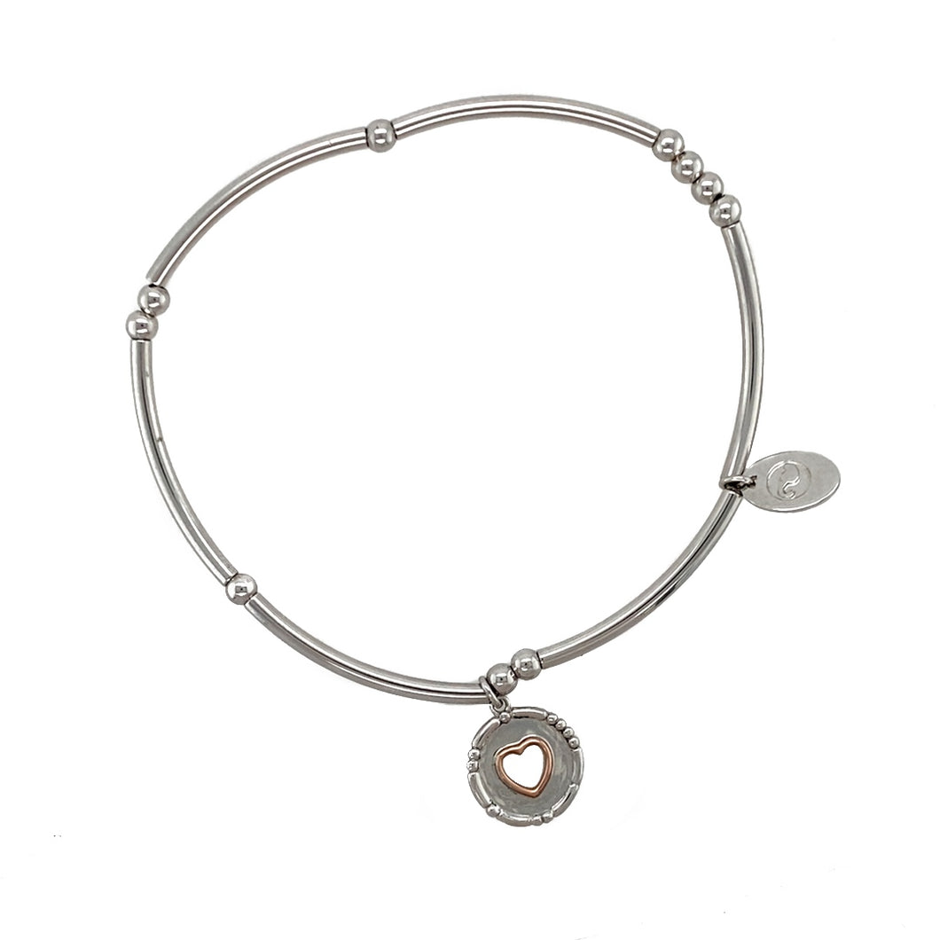 925 Silver Clogau Heart Stretchy Bangle