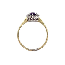 Load image into Gallery viewer, 9ct Gold Diamond &amp; Amethyst Set Cluster Ring
