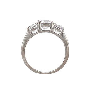 9ct White Gold & Cubic Zirconia Set Trilogy Ring