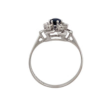 Load image into Gallery viewer, 14ct White Gold Diamond &amp; Sapphire Set Flower Ring
