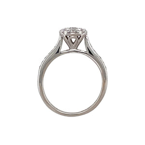 9ct White Gold & Diamond Illusion Set Halo Solitaire Ring