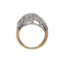 Load image into Gallery viewer, 9ct Gold &amp; Diamond Set Swirl Wide Ring
