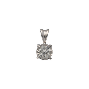 New 9ct White Gold & Diamond Solitaire Set Pendant