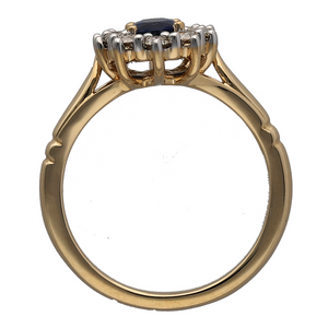 New 9ct Gold Diamond & Sapphire Set Cluster Ring