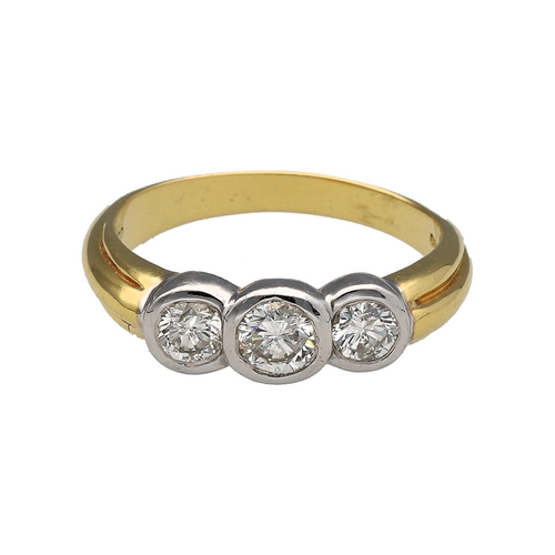 New 18ct Gold & 0.50ct Diamond Set Trilogy Ring