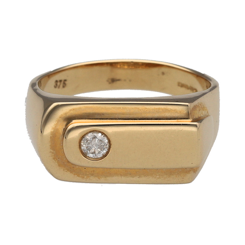 New 9ct Gold & Diamond Set Signet Ring