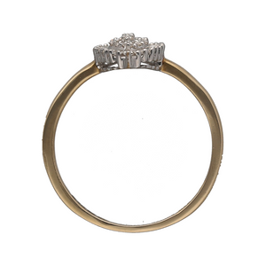 New 9ct Gold & 0.25ct Diamond Marquise Cluster Ring