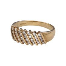 Load image into Gallery viewer, New 9ct Yellow Gold &amp; 0.52ct Diamond Set Wide Band Ring in size P with the weight 3.50 grams. The front of the band is 7mm wide and there is approximately 0.52ct of diamond content set in the band in rows
