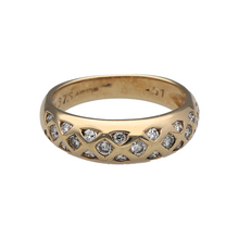 Load image into Gallery viewer, New 9ct Gold &amp; 0.51ct Diamond Set Patterned Wide Band Ring
