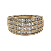 Load image into Gallery viewer, New 9ct Gold &amp; 1ct Diamond Set Wide Four Row Band Ring
