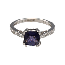 Load image into Gallery viewer, New 9ct White Gold Diamond &amp; Iolite Set Ring
