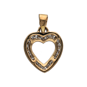 New 9ct Gold & 0.25ct Diamond Set Open Heart Pendant