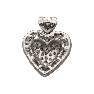 New 9ct White Gold & 0.40ct Diamond Set Heart Pendant