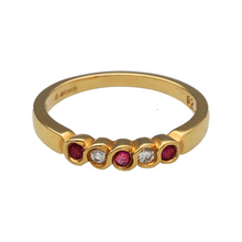 Load image into Gallery viewer, New 18ct Gold Diamond &amp; Ruby Set Band Ring
