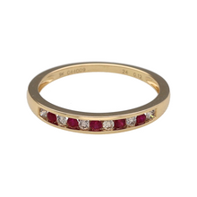 Load image into Gallery viewer, New 9ct Gold Diamond &amp; Ruby Set Band Ring
