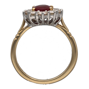 New 9ct Gold 1.05ct Diamond & Ruby Set Cluster Ring