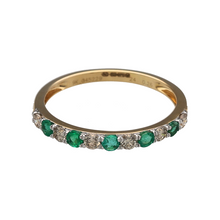 Load image into Gallery viewer, New 9ct Gold 0.26ct Diamond &amp; Emerald Set Band Ring
