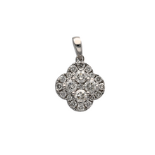 Load image into Gallery viewer, New 9ct White Gold &amp; 0.50ct Diamond Cluster Clover Flower Pendant
