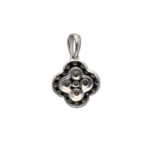 Load image into Gallery viewer, New 9ct White Gold &amp; 0.50ct Diamond Cluster Clover Flower Pendant with the weight 0.80 grams. The pendant is 1.7cm long including the bail and the pendant contains approximately 0.50ct of diamond content
