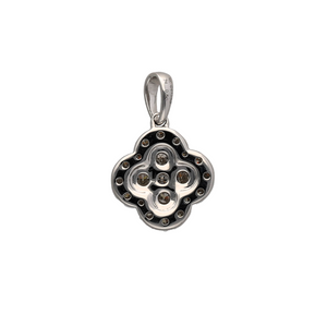 New 9ct White Gold & 0.50ct Diamond Cluster Clover Flower Pendant with the weight 0.80 grams. The pendant is 1.7cm long including the bail and the pendant contains approximately 0.50ct of diamond content