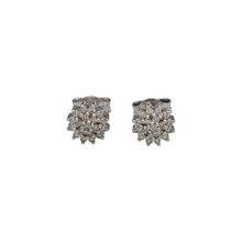 Load image into Gallery viewer, New 9ct White Gold &amp; 0.33ct Diamond Set Cluster Stud Earrings with the weight 1.40 grams. There is approximately 0.33ct of diamond content
