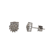 Load image into Gallery viewer, New 9ct White Gold &amp; 0.33ct Diamond Set Cluster Stud Earrings
