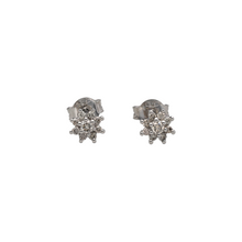 Load image into Gallery viewer, New 9ct White Gold &amp; 0.25ct Diamond Set Cluster Stud Earrings with the weight 0.70 grams. There is approximately 0.25ct of diamond content
