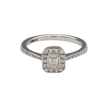 Load image into Gallery viewer, New 9ct White Gold &amp; 0.50ct Diamond Set Emerald Halo Ring
