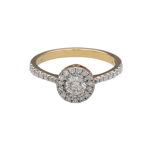 New 9ct Gold & 0.60ct Diamond Set Halo Ring