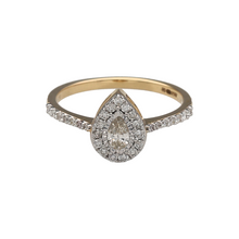 Load image into Gallery viewer, New 9ct Gold &amp; 0.50ct Diamond Set Teardrop Halo Ring
