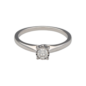 New 9ct White Gold & Diamond Set Solitaire Ring