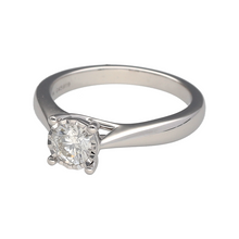 Load image into Gallery viewer, New 9ct White Gold &amp; Diamond Set Solitaire Ring in size M. The ring contains a real natural diamond which is 0.50ct but looks like 1ct due to the setting. The diamond is approximate clarity Si
