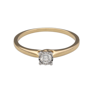 New 9ct Gold & Diamond Set Solitaire Ring