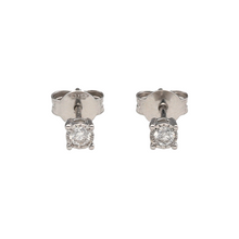 Load image into Gallery viewer, New 9ct White Gold &amp; Diamond Set Stud Earrings. The earrings contain real natural diamonds which are 0.15ct but look like 0.27ct in the total set of earrings. The diamonds are each approximate clarity Si
