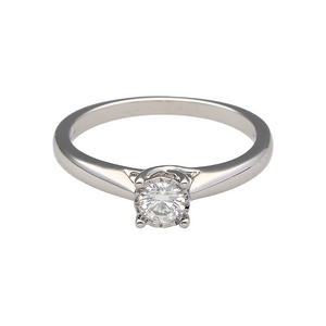 New 9ct White Gold & Diamond Set Solitaire Ring