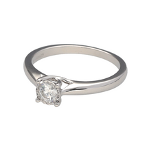 Load image into Gallery viewer, New 9ct White Gold &amp; Diamond Set Solitaire Ring in size M. The ring contains a real natural diamond which is 0.24ct but looks like 0.49ct due to the setting. The diamond is approximate clarity Si
